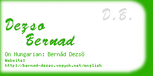dezso bernad business card